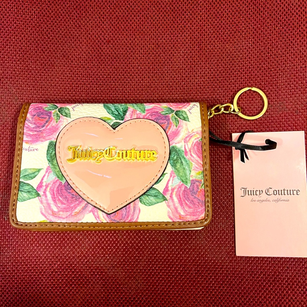 Juicy couture new card wallet Heart floral pink